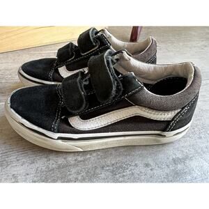 VANS Old Skool Black White Canvas Children Little Big Kids Boys Girls Shoes 11.5